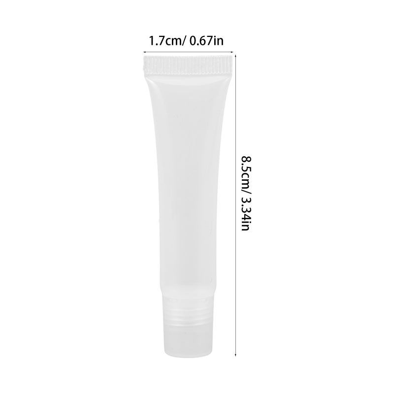 50pcs Transparent Empty Tubes Cosmetic Container Oblique Mouth Tube for Lip Gloss Lip Balm (10g) - Image 3