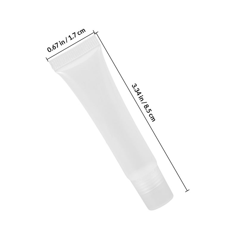 50pcs Transparent Empty Tubes Cosmetic Container Oblique Mouth Tube for Lip Gloss Lip Balm (10g) - Image 2