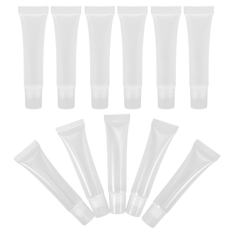 50pcs Transparent Empty Tubes Cosmetic Container Oblique Mouth Tube for Lip Gloss Lip Balm (10g) - Image 4