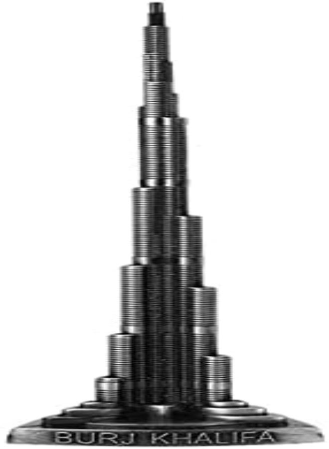 AKDC Burj Khalifa Tower, Dubai Tower Model, Realistic Grey 7.1In Vintage Design Alloy For Bedroom Home - Image 1