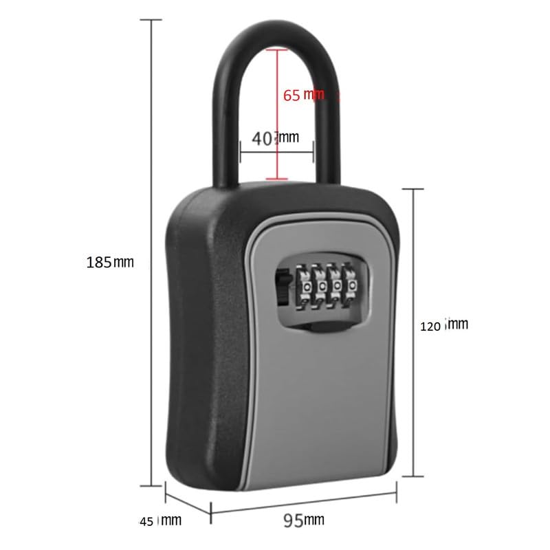 Portible Combination Key Lock Box by – 4-Digit Code, Large Capacity, Wall-Mountable for Home, Office, Garage - Image 4