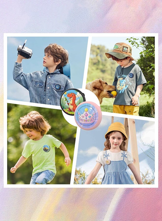 SUNDAREE Air Tags-2 Pack Airtag Holder Case with Cute Cartoon Pattern, Silicone Airtag Holder with Safety Brooch Pins, Anti-Lost for Kids, Clothing, Backpack - Image 2