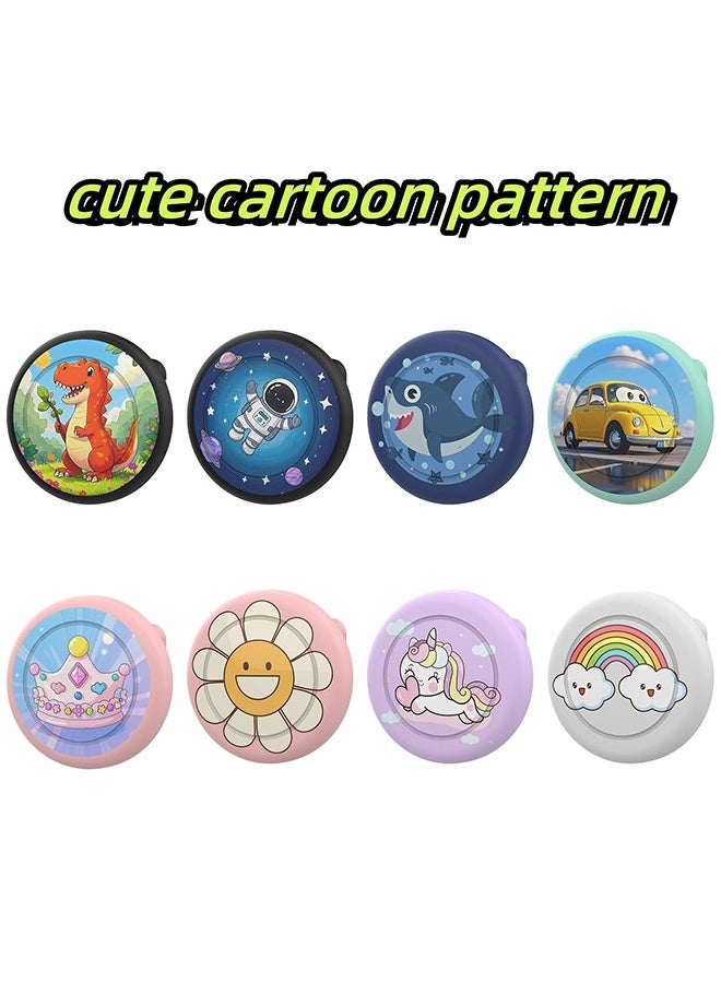 SUNDAREE Air Tags-2 Pack Airtag Holder Case with Cute Cartoon Pattern, Silicone Airtag Holder with Safety Brooch Pins, Anti-Lost for Kids, Clothing, Backpack - Image 5