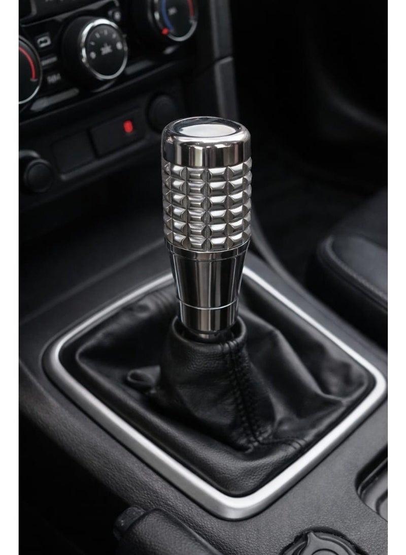 Concave Circle Manual Shift Knob Silver Tone made of aluminium alloy - Image 2