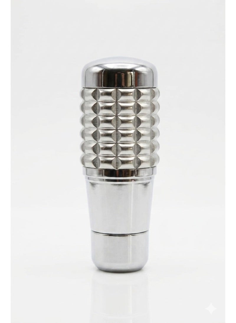 Concave Circle Manual Shift Knob Silver Tone made of aluminium alloy - Image 1