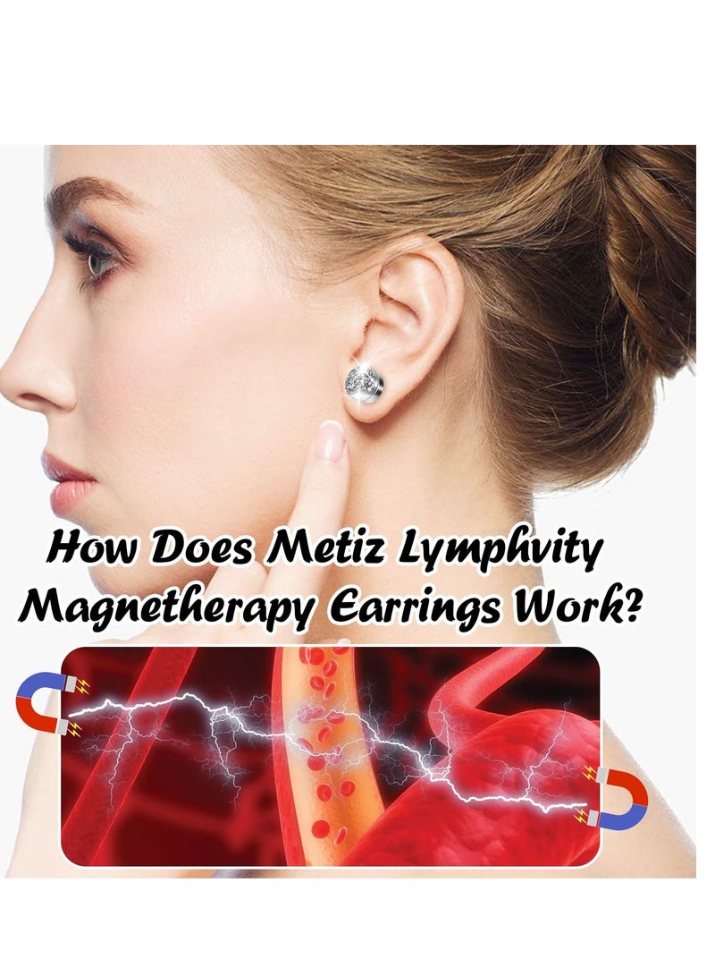 SYOSI Magnet Earrings Amo'thea Lymphactive Mag Studs Magnetic Acupressure Non Piercing Slimming for Women Girls Men - Image 2