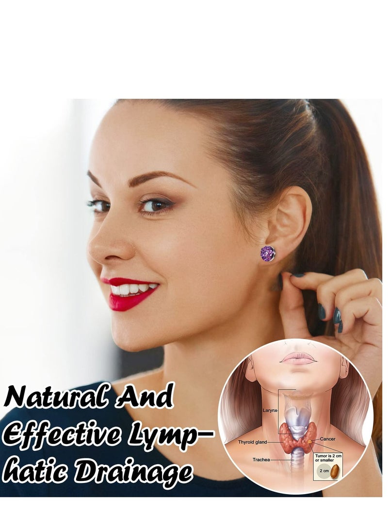 SYOSI Magnet Earrings Amo'thea Lymphactive Mag Studs Magnetic Acupressure Non Piercing Slimming for Women Girls Men - Image 3