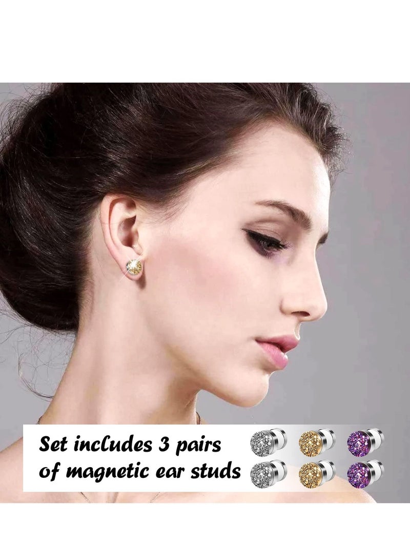 SYOSI Magnet Earrings Amo'thea Lymphactive Mag Studs Magnetic Acupressure Non Piercing Slimming for Women Girls Men - Image 4
