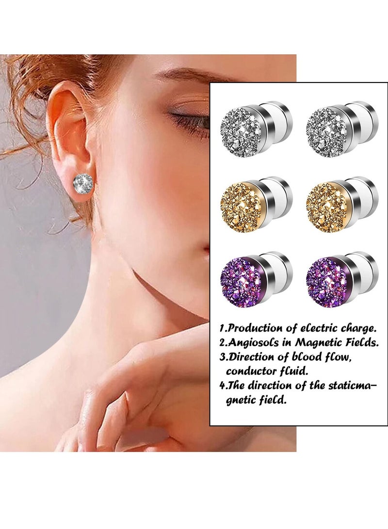 SYOSI Magnet Earrings Amo'thea Lymphactive Mag Studs Magnetic Acupressure Non Piercing Slimming for Women Girls Men - Image 5