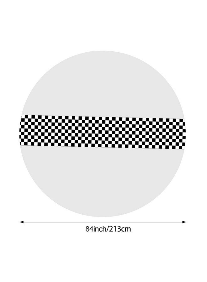 Oudain Cars Birthday Party Supplies Racing Party Decorations Round Racing Tablecloth Checkered Flag Table Covers Road Plastic Table Cloth, 1950s Disco Dancing Party Tablecloth (White,3 Pcs) - Image 2