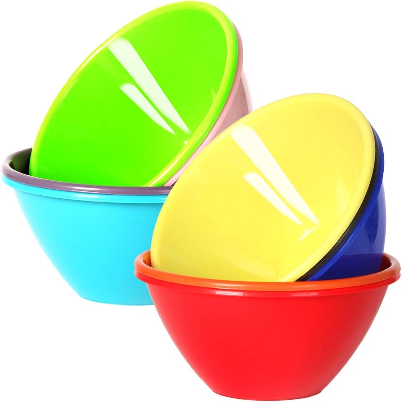 Youngever 9 Pack 650ml Reusable Plastic Bowls Cereal Bowls Soup Bowls Set of 9 in 9 Assorted Colors - Image 1