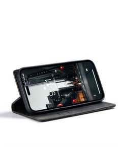 CaseMe iPhone 15 Pro Leather Case Wallet Flip Cover Card Slots Magnetic Closure Stand Phone Holder Function Fold Shockproof Protective Full Protection Anti-drop Anti-scratch Accessory For iphone 15 Pro  - Image 4