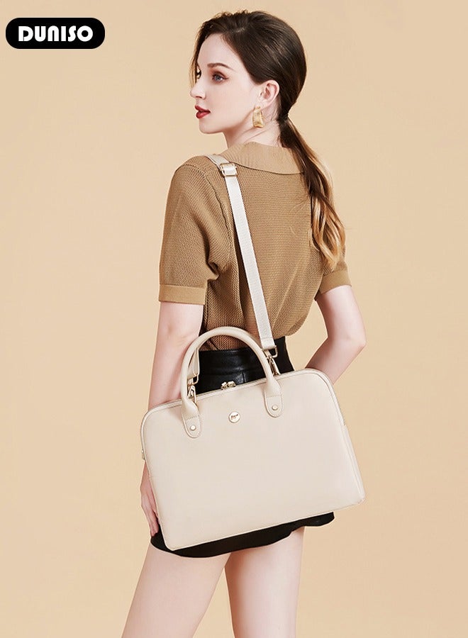 DUNISO 15.6 Inch Laptop Bag with Multi Compartment Lightweight Laptop Hand Bag Crossbody Bag Travel Business Briefcase Water-Resistant Dust-proof Shoulder Messenger Bag for Women Work Office - Image 3