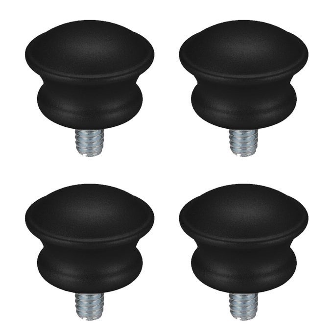 FINIALS FOR CURTAIN RODS 4 PCS PLASTIC CURTAIN ROD FINIALS FOR 58 INCH DIA RODDRAPERY ROD FINIALS OF MUSHROOM SHAPEM5 THREAD DIABLACK