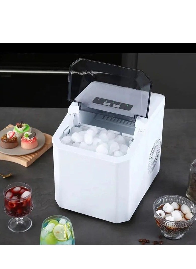 AWALOR Ice Maker Commercial 8-10KG Household Small Dormitory Students Intelligent Mini Automatic Ice Making Machine  - Image 1