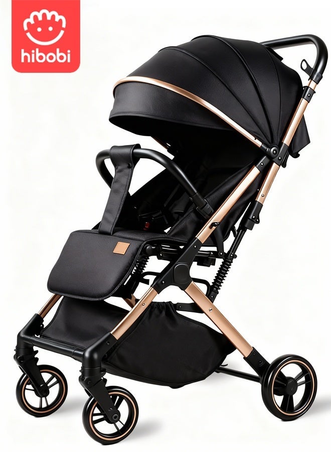 هيبوبي عربة أطفال خفيفة للسفر من عمر حديثي الولادة حتى الأطفال الصغار، قابلة للطي، بسعة ٦٠ كجم، مظلة شمس UPF 50+، دفع سلس لجميع الطرق - Image 1