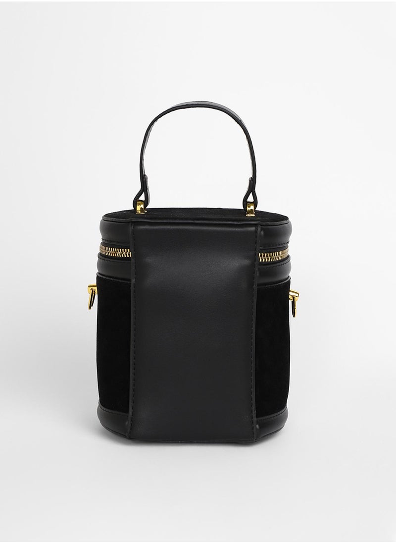 Haute Sauce - Women's The Velvet Bucket Bag - Midnight Black - Image 1