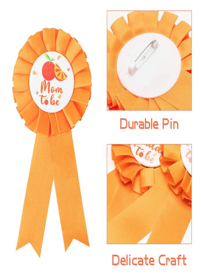 2ooya Little Cutie Citrus Maternity Sash Mom to Be & Daddy to Be Corsage Orange Clementine Flower Crown Pregnancy Sash Decoration Autumn Baby Shower Kit Party Favors Pregnancy Photo Prop Gift - Image 3
