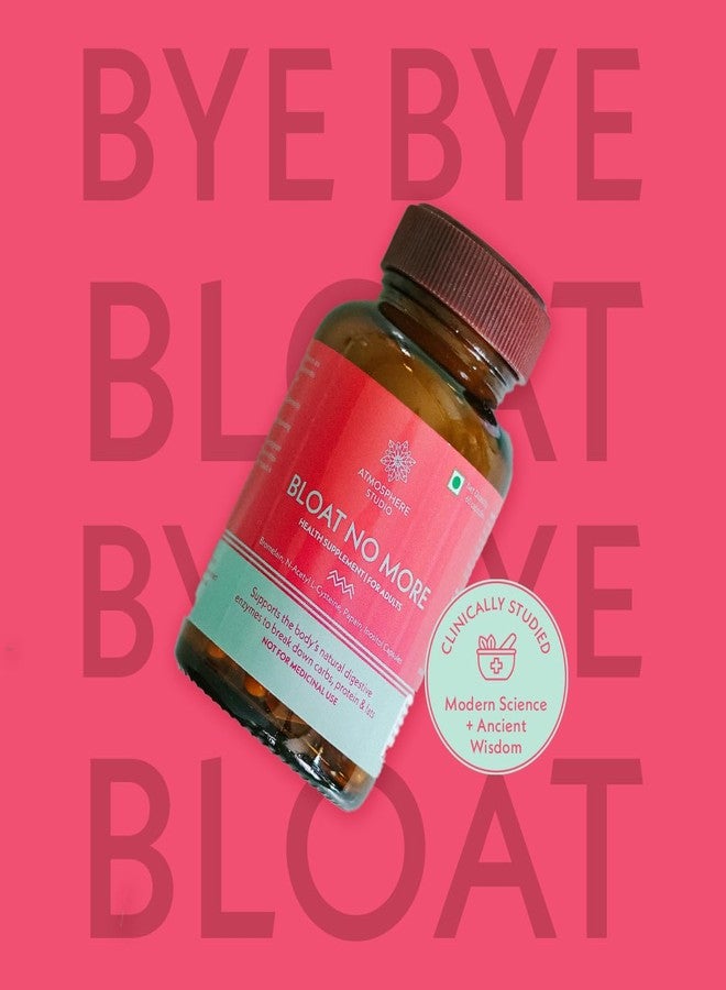 استوديو الغلاف الجوي مكمل غذائي Atmosphere Studio Bloat No More لصحة الأمعاء، يحسن الهضم، ويعيد صحة الأمعاء (60 كبسولة) - Image 2