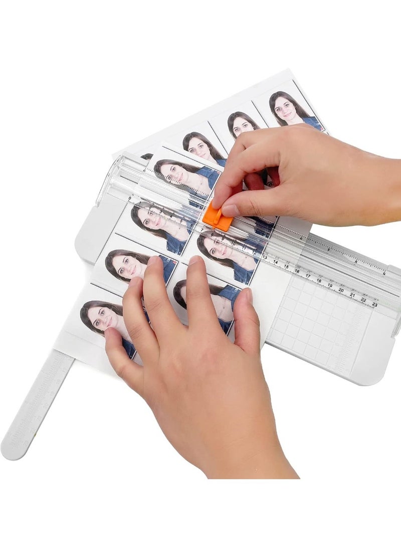 Paper Cutter, A5 Paper Trimmer with Security Safeguard & Side Ruler Portable Straight Edge Cutter for Scrapbooking Craft Paper, Photos, Label, Cardstock (White) - Image 5