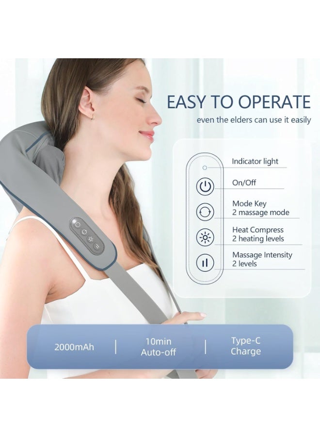 Maxtop Shiatsu Neck & Shoulder Massager with Heat – Deep Tissue 3D Kneading Back & Neck Pain Relief, Muscle Relaxation for Home, Office & Travel - Image 3
