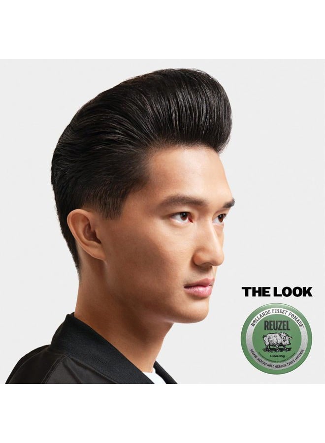 Reuzel REUZEL Green Grease Pomade, Medium All Day Hold, Oil-Based Styling Wax, Medium Shine, Easy To Wash Out, For All Hair Types - Image 2