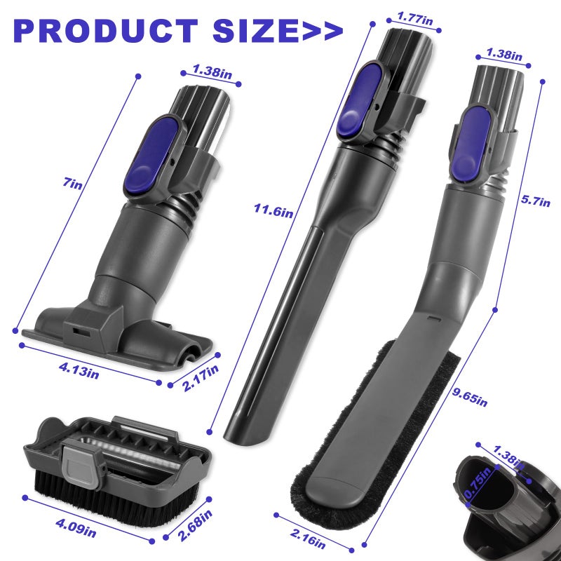 QINAN IX141 Vacuum Crevice Tool Brush Replacement Parts Compatible with Shark Pet Cordless Stick IZ162H IZ361H IX140 IX141 IZ140 IZ142 UZ145 Removable Two-in-one Tool Brush Attachments for D-Shaped Vacuum - Image 3