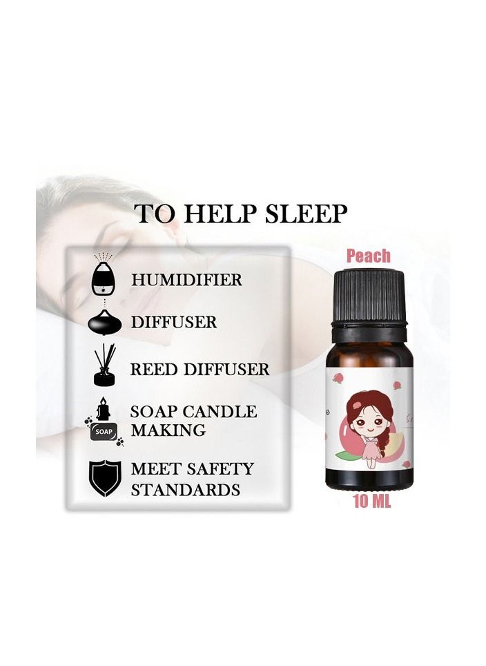 Generic 1-Piece 10ML Essential Oil For Air Humidifier,Flavors Aroma Diffuser Natural Plant Oil,Plant Fragrance Use For Air Fresh or Relieve Stress,Fragrance Peach  - Image 2