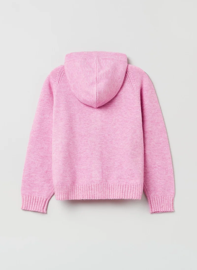 او في اس Ovs Girls Zip Through Knit Hooded Cardigan