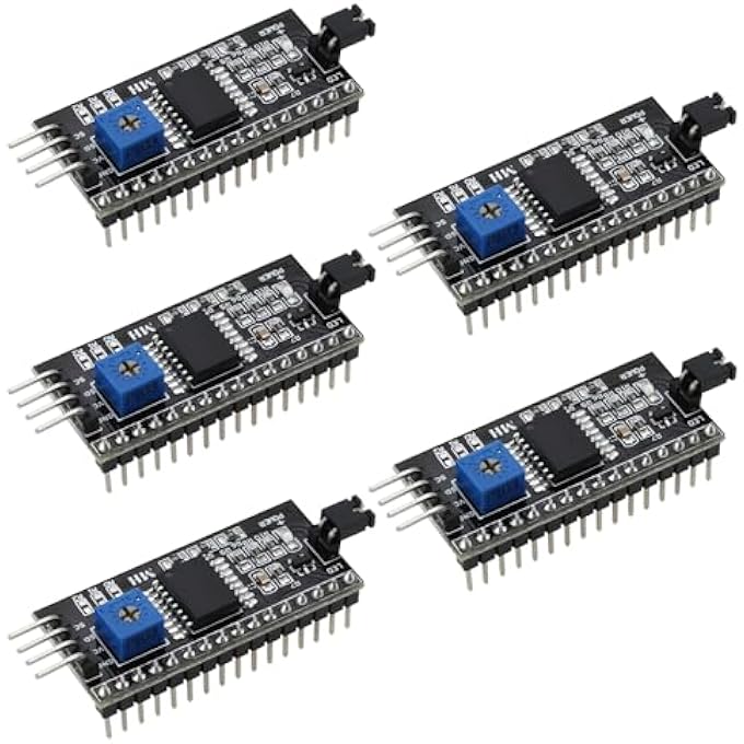 rayihni 5PCS IIC I2C SERIAL ADAPTER INTERFACE BOARD MODULE PORT FOR LCD1602 DISPLAY 5V 2MA 2004 LCD DISPLAY MODULE REFLECTIVE ADAPTER - Image 1