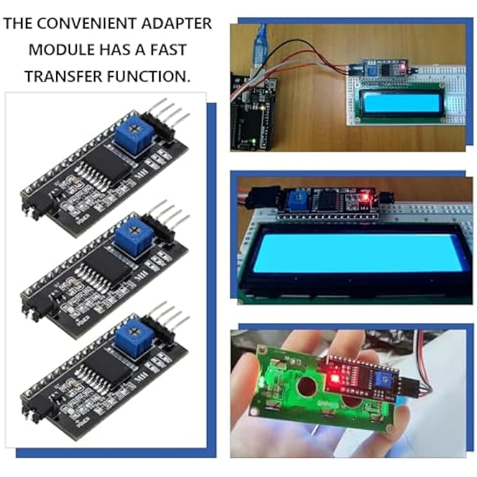 rayihni 5PCS IIC I2C SERIAL ADAPTER INTERFACE BOARD MODULE PORT FOR LCD1602 DISPLAY 5V 2MA 2004 LCD DISPLAY MODULE REFLECTIVE ADAPTER - Image 3