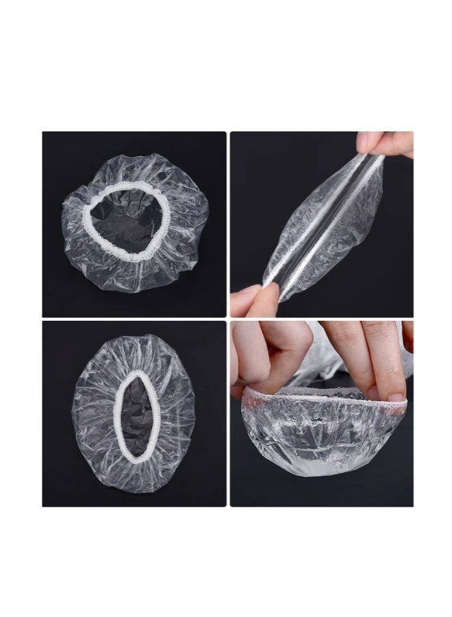 100 حزمة واضحة واقية الأذن القابلة للتصرف ، غطاء الأذن البلاستيكي المقاوم للماء للاستحمام وصبغة الشعر ، واكسسوارات المنتجع الصحي والصالون (حجم واحد) - Image 3