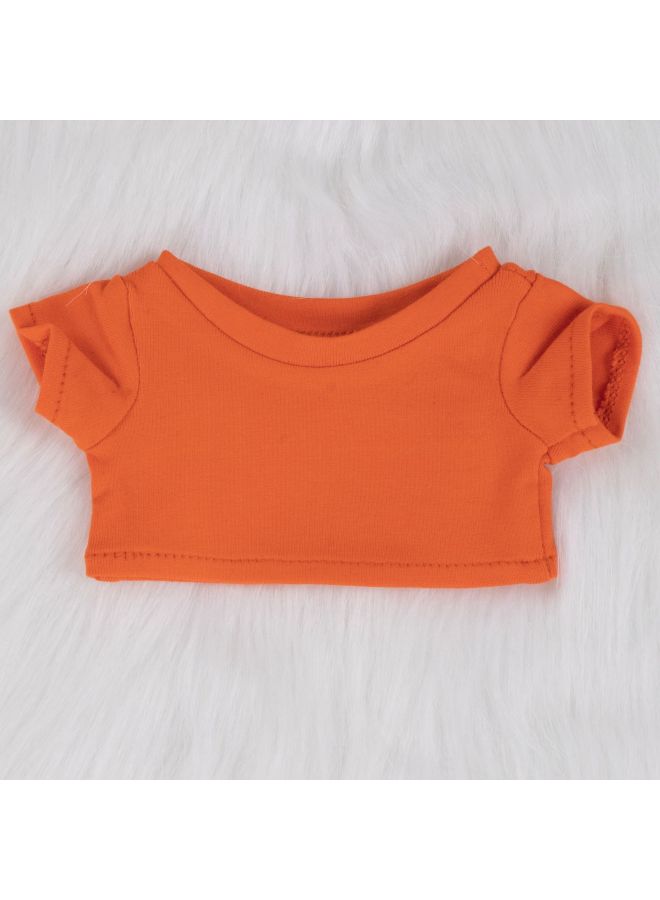 Doll 10/15cm20cm Cotton Doll Black And White Short Sleeve T-shirt Doll Doll Clothes Can Add LOGO Pattern-Specifications:20cm-Color:Orange T-Shirt  - Image 1