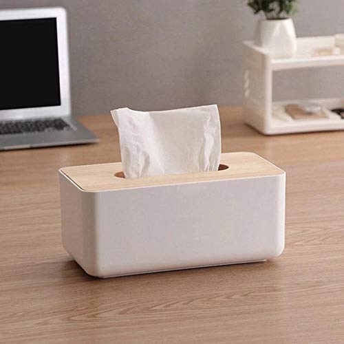 LIPSA ENTERPRISE LIPSA ENTERPRISE Wooden Cover Plastic Tissue Paper Box Holder Paper Napkin Holder Case Tissue Holder Dispenser Organizer for Car Decore Room Hotel Home Decor Facial and Car Paper 1  - Image 2