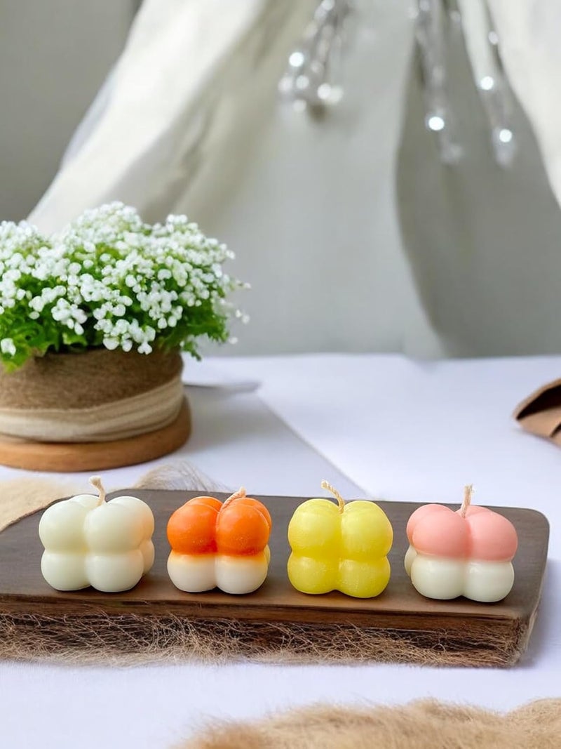 SINCE 7 STORE Mini Bubble Soy Wax Candles Set of 4 Scented Rose Fragrance Aromatherapy Candles for Home Decor Gifting - Image 1