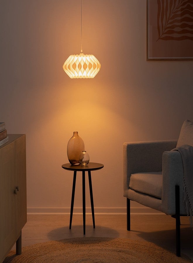 kwmobile Puzzle Lampshade - 10" Diameter DIY Ceiling Light Lamp Shade with 22 Pieces - Flat Chandelier Design for Pendant Lights - Size M, White - Image 2