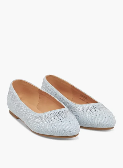 Celeste Girl's Rhinestone Embellished Slip-On Ballerina Shoes