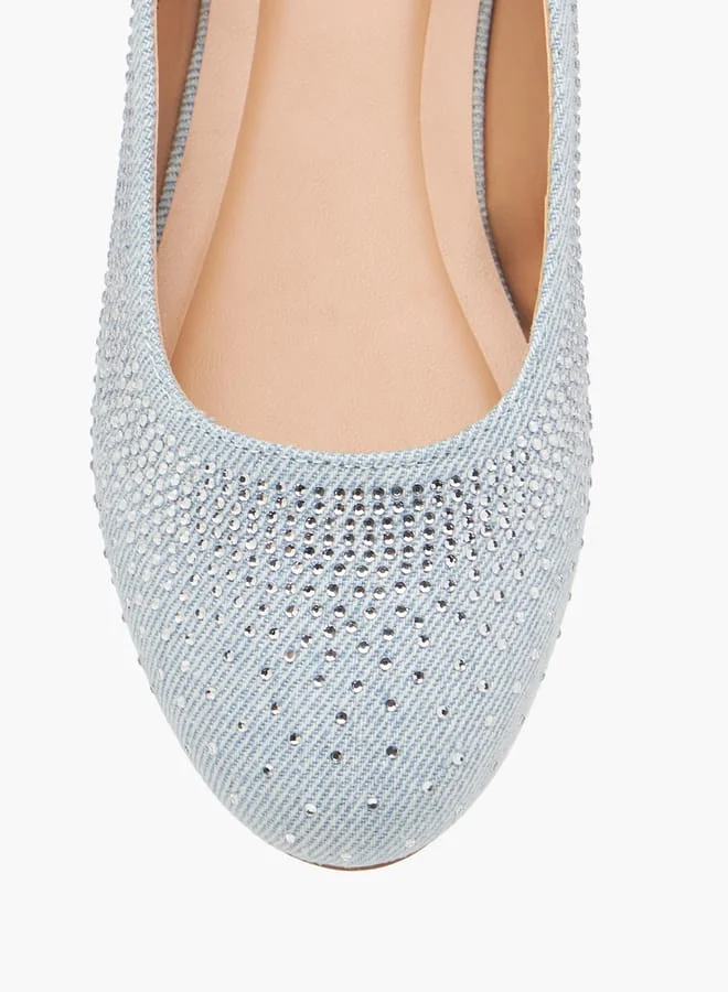 Celeste Girl's Rhinestone Embellished Slip-On Ballerina Shoes