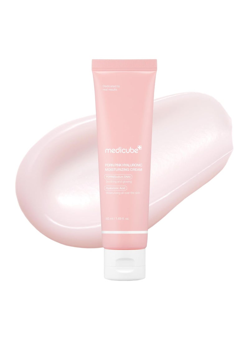 Medicube Medicube Salmon DNA PDRN Pink Hyaluronic Moisturizing Cream, Pink Soothing Cream, Hyaluronic acid, Niacinamide, Hydrating & Firming, Uneven Skin Tone, Pore Care, Korean Skincare - Image 1