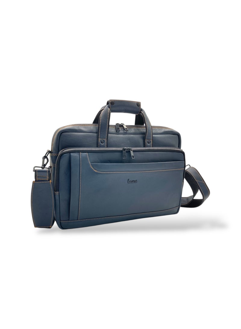 LAVERI LEATHER LAVERI Laptop Bag for Men - Leather Messenger Bag for Office - Fits up to 15 Inch Laptop - Shoulder Bag with Multiple Compartments - Executive Leather Bag for Work/Travel/Casual - 2868 - Image 1