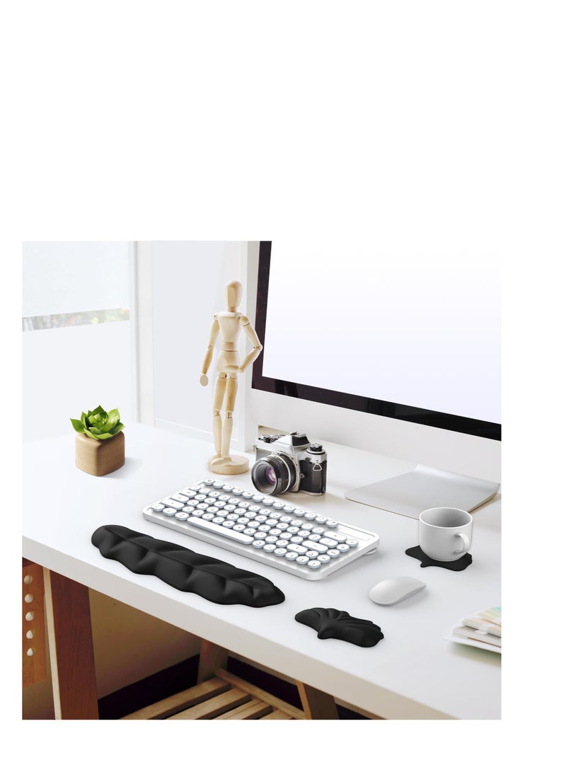 SYOSI Keyboard Wrist Rest Set, Ergonomic Memory Foam Wrist Support pad for Keyboard and Mouse, Easy Typing and Wrist Pain Relief pad for Office, Studying, Gaming, Computer Laptop (Black)  - Image 5