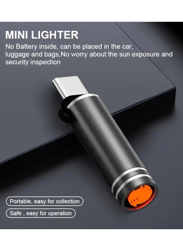 Convenient New Emergency C-Type Lighter – No Battery Needed, USB-C OTG Powered, Aluminum Alloy Shell for Outdoor Camping & Everyday Use - Image 2