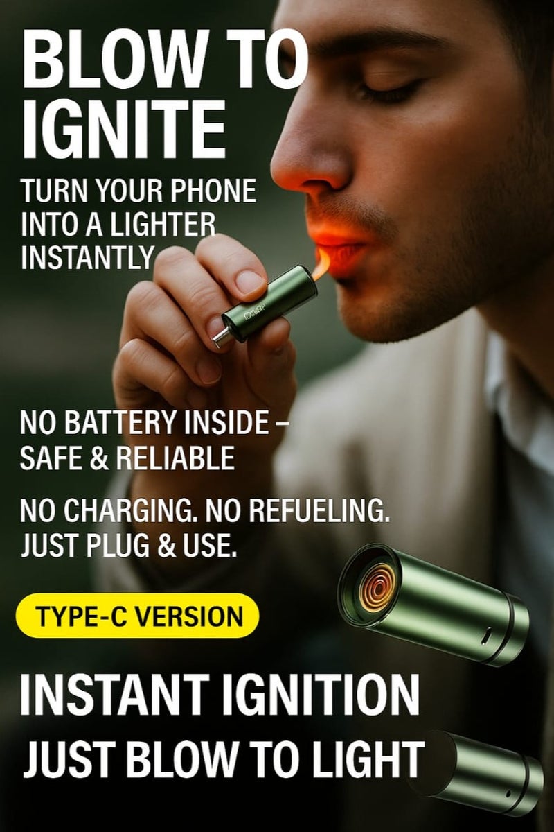 Convenient New Emergency C-Type Lighter – No Battery Needed, USB-C OTG Powered, Aluminum Alloy Shell for Outdoor Camping & Everyday Use - Image 3