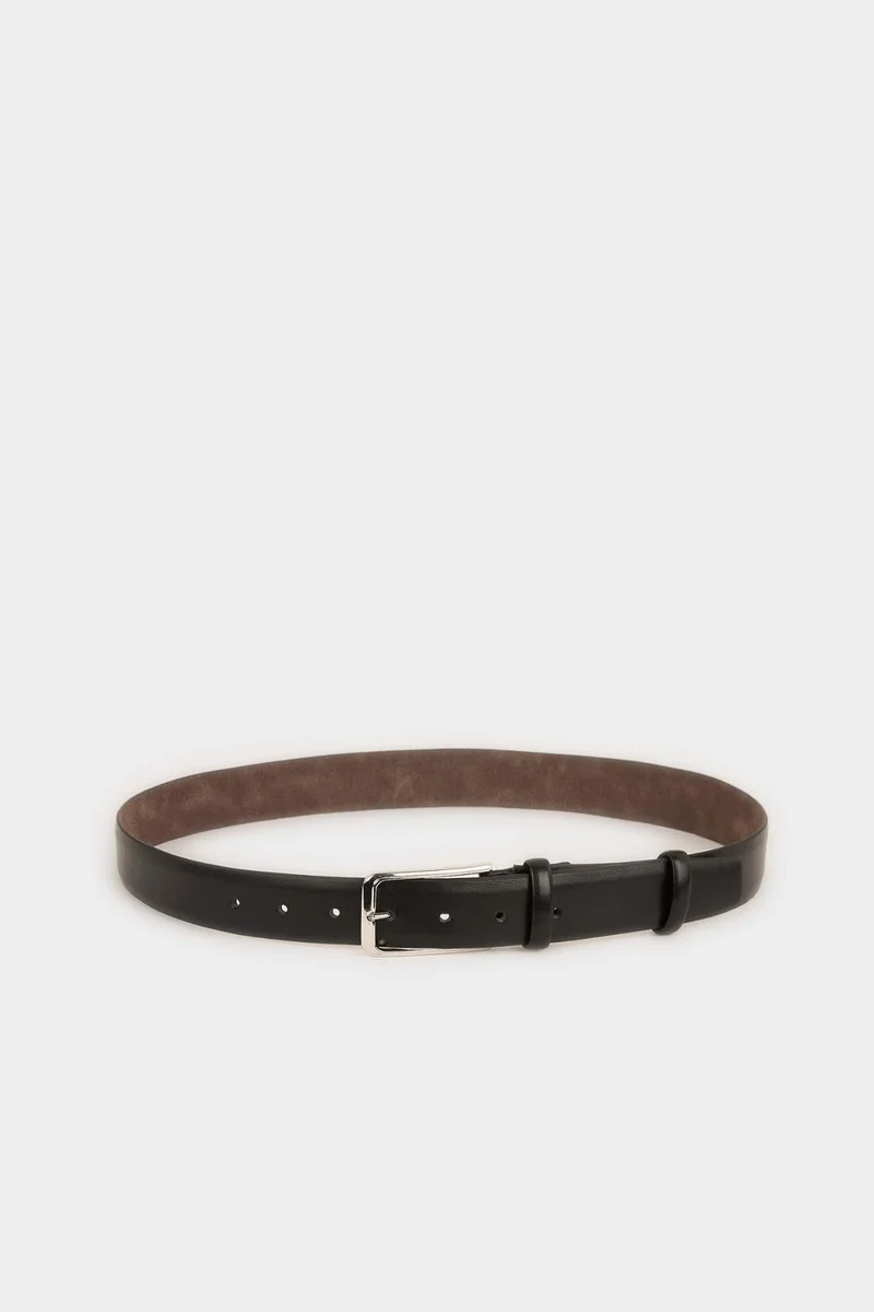ديفاكتو Man Rectangle Clasp Faux Leather Classic Belt