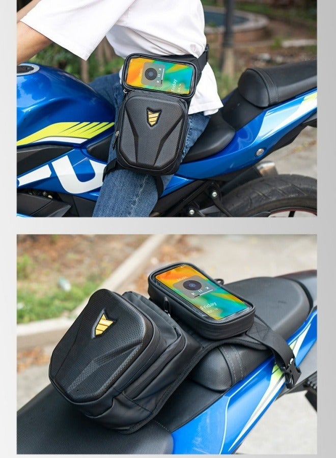 M MIAOYAN Motorcycle leg bag, men's motorcycle waist bag, men's crossbody bag, sports multifunctional men's backpack, waterproof riding tool  - Image 2