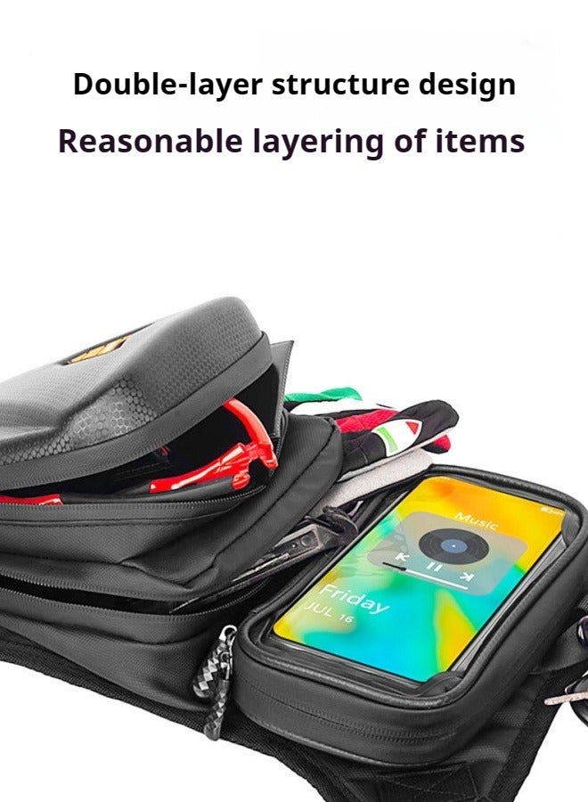 M MIAOYAN Motorcycle leg bag, men's motorcycle waist bag, men's crossbody bag, sports multifunctional men's backpack, waterproof riding tool  - Image 4