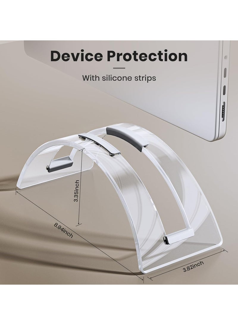 Digipace Acrylic Vertical Laptop Stand for Desk,Acrylic Invisible Desktop Notebook Dock,Vertical Laptop Holder Space-Saving Organizer for All MacBook, Surface, Samsung, HP, Dell - Image 2