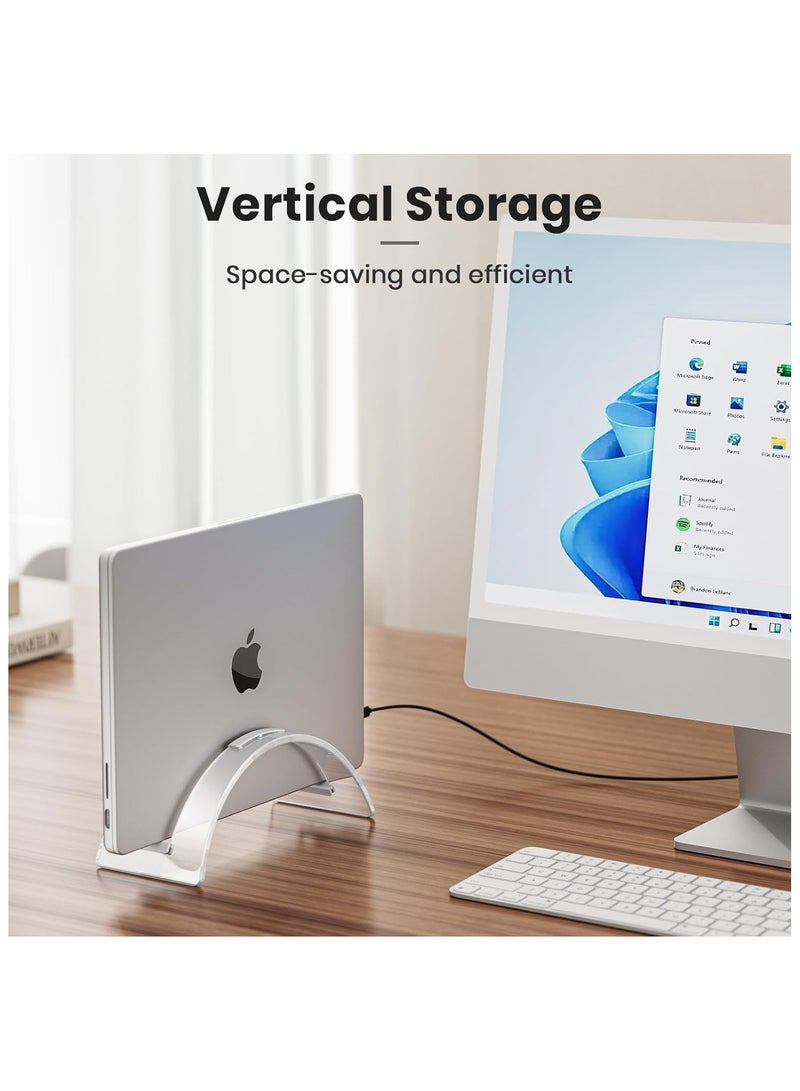Digipace Acrylic Vertical Laptop Stand for Desk,Acrylic Invisible Desktop Notebook Dock,Vertical Laptop Holder Space-Saving Organizer for All MacBook, Surface, Samsung, HP, Dell - Image 4