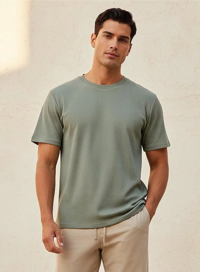Love Pangolin Men Waffle Textured T-shirt