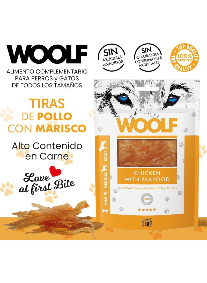 Woolf Chicken and seafood dog and cat food, 100g - Image 2